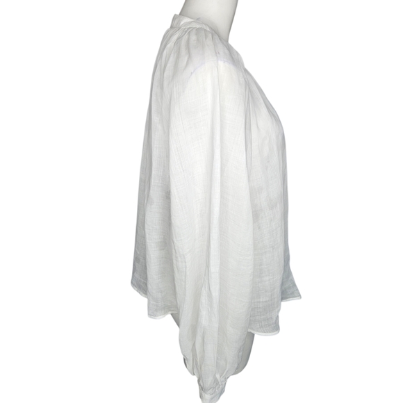Banana Republic White Balloon Sleeve Peasant Blouse Sz Small Renfair - Picture 5 of 16
